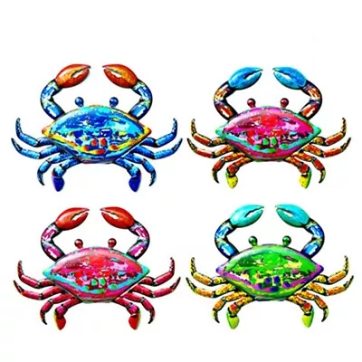 Expressive Metal Crab Wall Art Striking Outdoor Ornament For Patio And Yard • £9.29