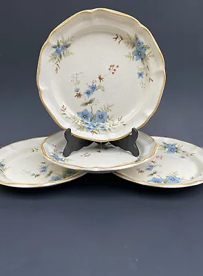 Mikasa Garden Club DAY DREAMS  4 Dinner Plates 10 5/8   Speckled Blue Flower • $48.96