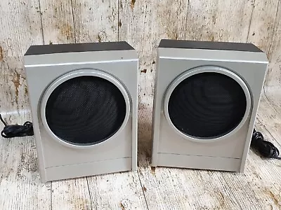 Vintage Retro Compact Speakers Silver Small Plastic Stereo Hi-Fi 1970s • £22.99