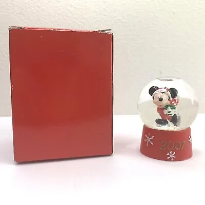 Disney Mickey Mouse Christmas Holiday Mini Snowglobe 2007 Ice Skating 2  Tall • $6.99