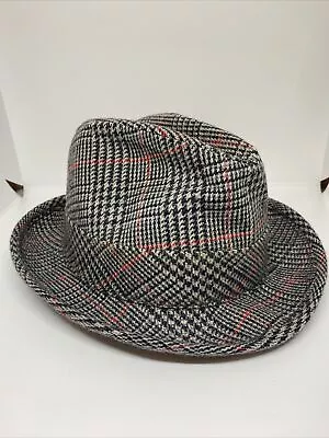 Vintage Men’s Fedora Hat Plaid Houndstooth • $14