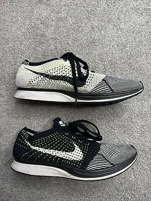 Nike Men’s Flyknit Racer Running Shoes Sz 13 Black White “Oreo” Rare • $50
