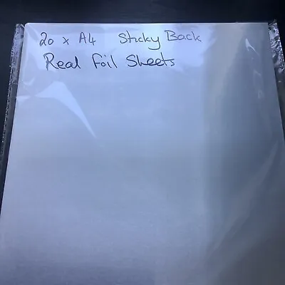 Pack Of 20 Real Foil Sticky Back Sheets A4 As Pictures • £2.75