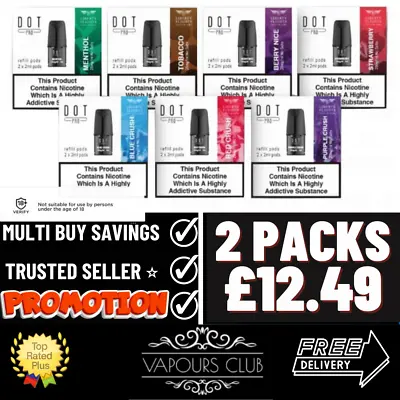 DOT Pro Pods By Liberty Flights | *** 2 Packs For £12.49 *** | DOT VAPE Refills • £12.49