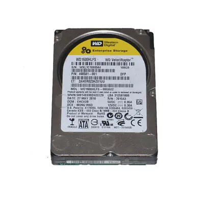 WD VelociRaptor WD1600HLFS 160GB 10K 3.5  SATA Desktop Hard Drive  • $19.99