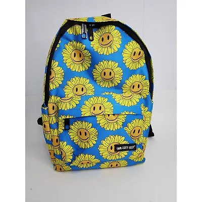 Two Left Feet Sunflower Smiley Blue Yellow Backpack Bag • $19.99