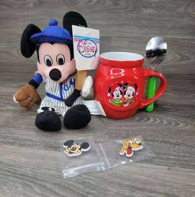 Vtg Mickey Mouse Pins Baseball Plush Toy Collectors Mug Spoon Lot Of 4 Disney • $23.03