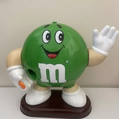 Vintage 1993 Green M&M Candy Dispenser M&M In Hand Collectible • $49.95