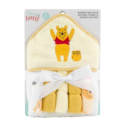 £16.20 • Buy 6 Pack Disney Baby Hooded Towel With Washcloths For Infant Gift, WINNIE THE POOH