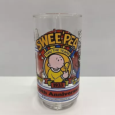 Vintage 1982 POPEYES CHICKEN 10TH ANNIVERSARY SWEE PEA THROUGH THE YEARS GLASS • $8.99