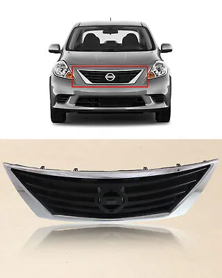 Front Upper Grille Assembly For Nissan Versa Sedan 2012 2015 Chrome 623103BA5A • $53.99