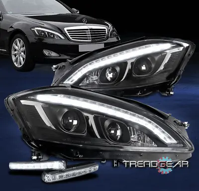 Fit 2007-2009 Mercedes W221 S-Class HID LED Black Projector Headlight Lamp W/DRL • $1057.95