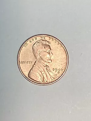 1946-S Lincoln Wheat Cent Circulated Extremely Fine Coin Rim Error  L  (Liberty) • $129