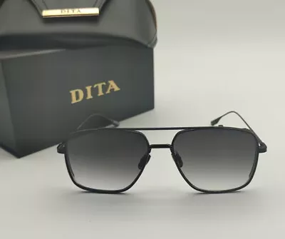 DITA Aviator Sunglasses Black Frame Black Gray Lenses DTS157 • $59