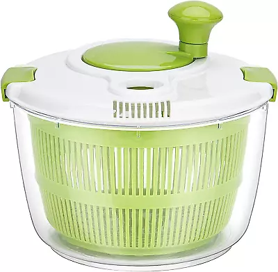 5L Salad Spinner Large Lettuce Spinner Dryer With Comfortable Handle Safe Lock • $27.49