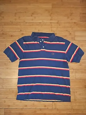 Vintage OP Ocean Pacific Polo Shirt Men's Medium 100% Cotton Striped Banded • $33.99