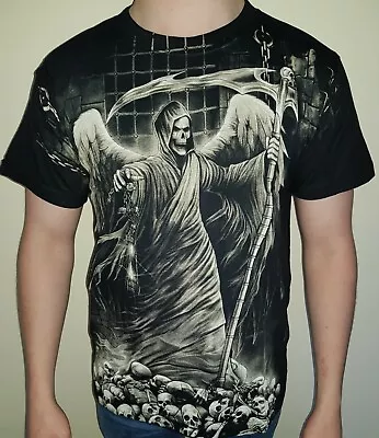 £5 • Buy Skeleton On The Skulls T-Shirt Graphic Design Rock Cool Biker
