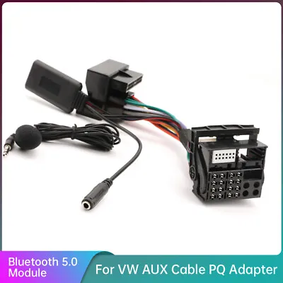 Car AUX Bluetooth 5.0 Module Receiver Cable+MIC Set For VW AUX Cable PQ Adapter • $15.99