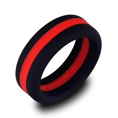 Medical Grade Silicone Wedding Ring For Men/Women Stripe Rubber Band 7-13 Size • $2.99