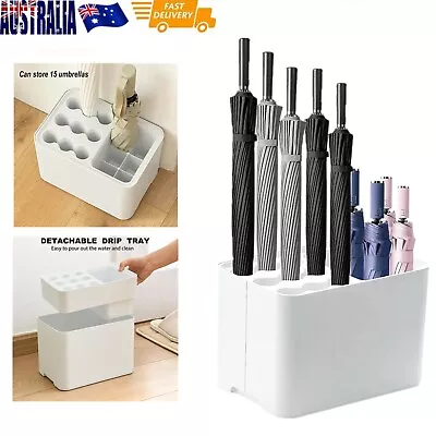 $34 • Buy Umbrella Stand Umbrella Holder Shelf Standing Draining Can Storage 15 Slots