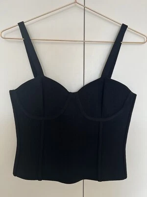 $140 • Buy Scanlan Theodore Crepe Knit Bustier - Size Small - Worn Once - Black