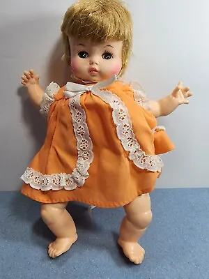 Vintage Horsman Inc. 1968 Baby Girl Doll 10  Tall Blue Eyes Antique • $27.95