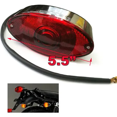 Black Cateye Motorcycle Back Fender Integrated Tail Light With Brake For Harley • $18.99