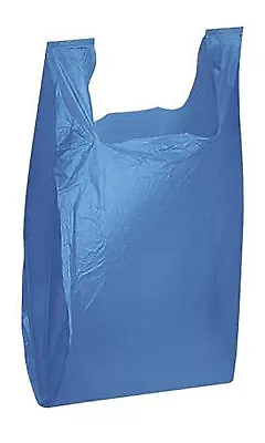 Blue Plastic T Shirt Bags Case Of 1000 11 ½” X 6 X 21  Shopping Merchandise Bag • $45.99