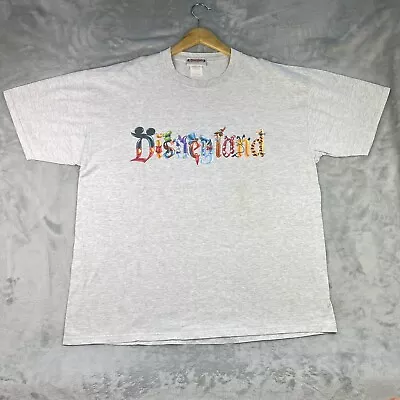 Vintage Disneyland T Shirt Men XL Gray Short Sleeve Disney Characters Spell Out • $5
