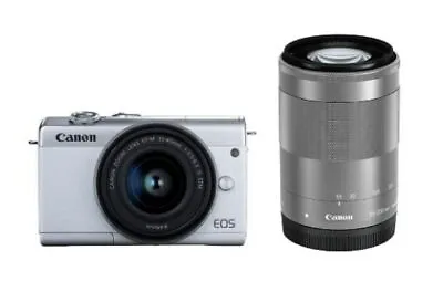 Canon Mirrorless SLR Camera EOS M200 Double Zoom Kit White EOSM200WH-WZK • $1285.61