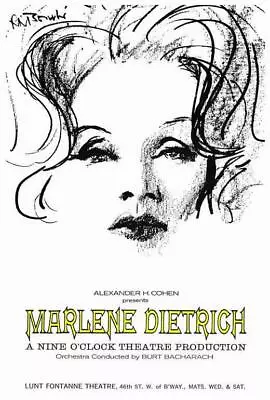 MARLENE DIETRICH Movie POSTER 27 X 40 Marlene Dietrich A • $24.95