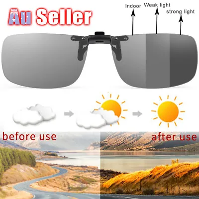 $7.25 • Buy UV400 Polarized Sunglasses Men Photochromic Clip On Flip Up For Outdoors Fishing