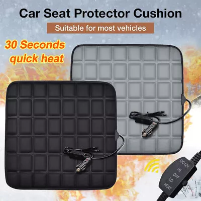 Universal Car Heated Seat Cushion Hot Cover Auto 12v Heater Warmer Pad Black • $11.39