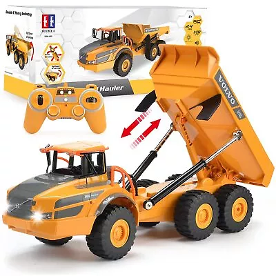 DOUBLE E Volvo RC Dump Truck Toy For Kids Articulated Hauler Remote Control • $68.34