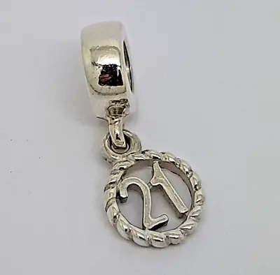 Pandora 790496 21st Birthday Dangle Bead Charm 925 Solid Sterling Silver • £21.66