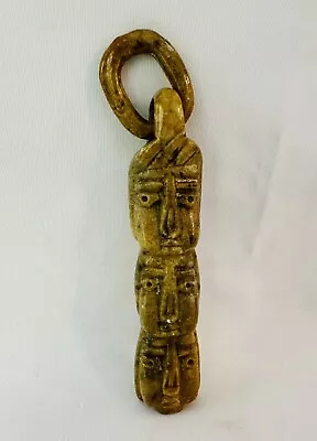 Aztec/Mayan Hand Carved Polished Stone Totem Mexico One Piece Hanger 6  Signed • $39.95