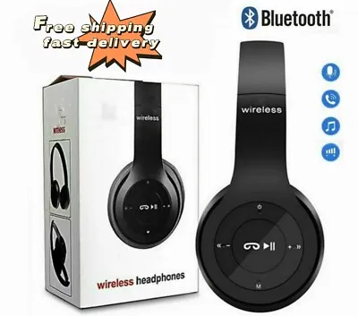Wireless Bluetooth Headphones With Noise Cancelling Over-Ear Stereo Earphones UK • £6.59