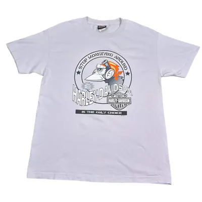 Mikes Famous Harley Davidson T Shirt Adult Size Large Gray Vintage 2005 Tee • $39.87