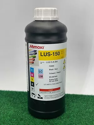 NEW Mimaki LUS-150 UV Ink - BLACK 1000ml - LUS15-K-BA Exp 02/24 • $127.46