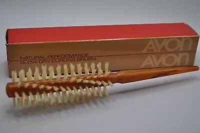 Vintage Avon Brush Natural Performance Blow Dry Curling Brush NEW In Box 1982 • $48