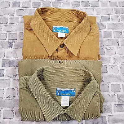 Vtg Haband Stag Hill Corduroy Button Shirt Lot Long Sleeve Hunting Lodge Pocket • $29.99