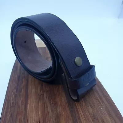 Snap On Genuine Leather Belt Strap  No Buckle Size 26 1.5 Inches Wide Brown  • $9.99