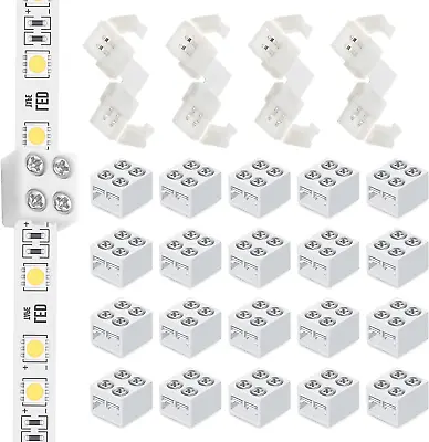 20 Pcs LED Tape Light Connectors 4 Pcs L Shape 2 Pin LED Connectors For Strip Li • $16.49