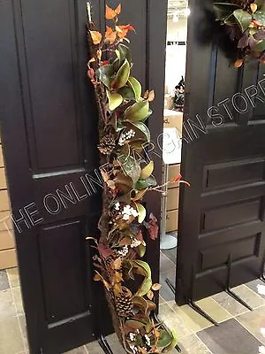 Frontgate Grandinroad Autumn Harvest Thanksgiving Magnolia Pine Cones Garland 6' • $79.99