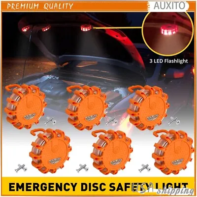 1/2/3/4/8x Flashing LED Road Flares Emergency Lights Roadside Safety Beacon Disc • $60.99
