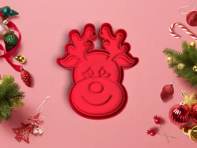 $8 • Buy Christmas Cookie Cutter Stamp Fondant Baking Cake Embosser Set Reindeer