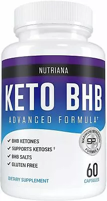 KETO BHB Advanced Keto Pills Weight Loss Diet Burn Fat Exogenous Ketones 60 • $10.98