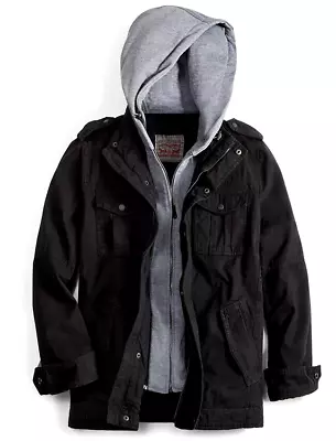 Levi's Men's Garment Dyed Jacket Black Utility Military Trucker Field L/XL NWT • $200