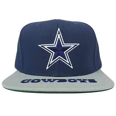 Mitchell & Ness Dallas Cowboys NFL Snapback Hat 3D Logo Navy Gray Cap NWT • $31.99