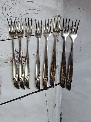 Vintage Cocktail Olive Pickle Forks Stainless Stainless Japan Set Of 8 • $16